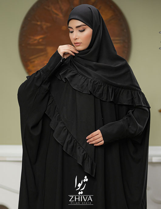 روسری کش دار مریم چین دار مشکی