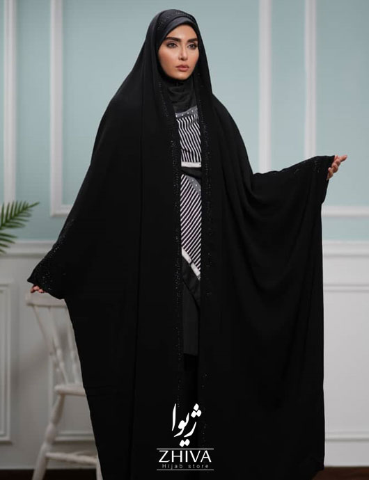 چادر مشکی دانشجویی تمام نگين