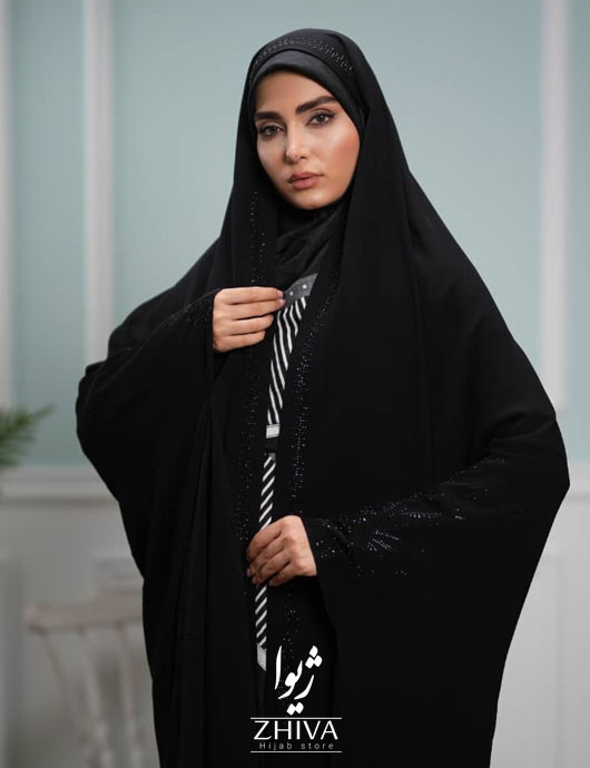 چادر مشکی دانشجویی تمام نگين