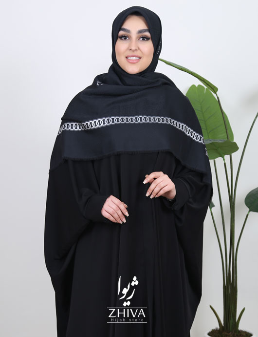 عبا كامل مشكی جلوباز