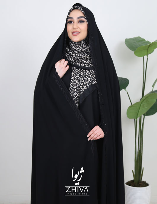 چادر سنتی گلدوزی زنجيره دو رج