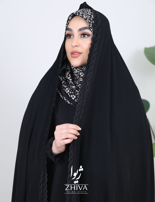 چادر سنتی گلدوزی زنجيره دو رج