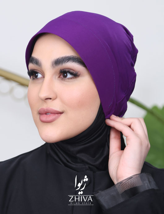 کلاه نقاب حجاب بنفش روشن