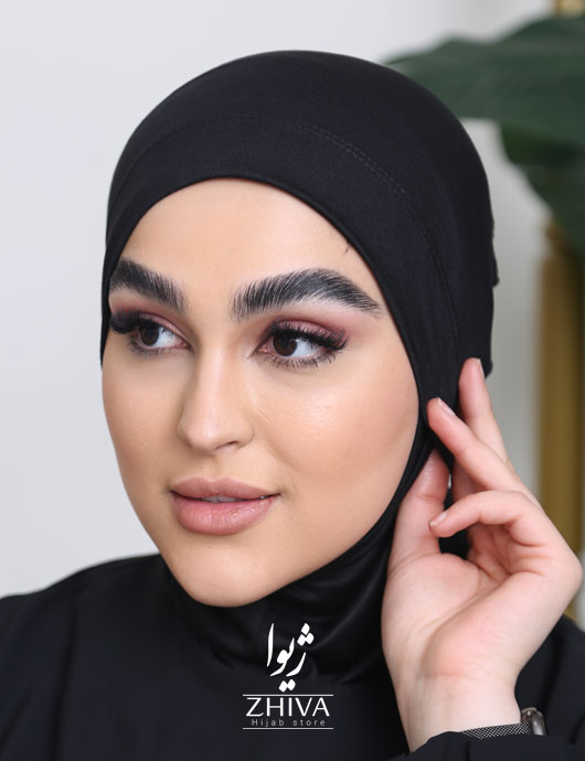 کلاه حجاب پشت بنددار  مشكی