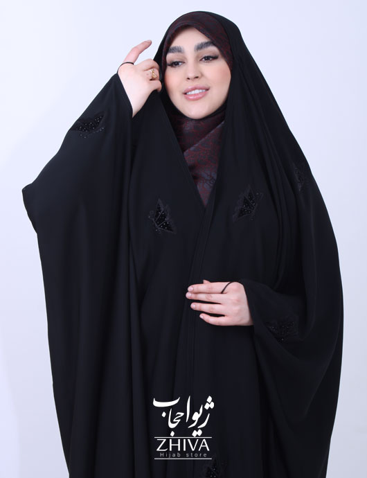 چادر عربی گلدوزی پروانه پراکنده