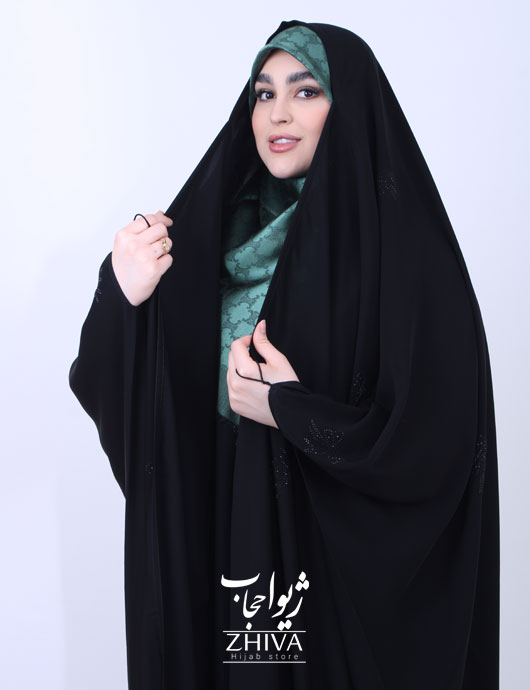 چادر عربی نگین پاپيون پراکنده	 ندا
