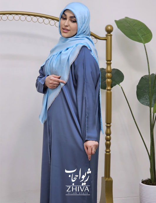 چادر ميزبان شالدار آبی اطلسی