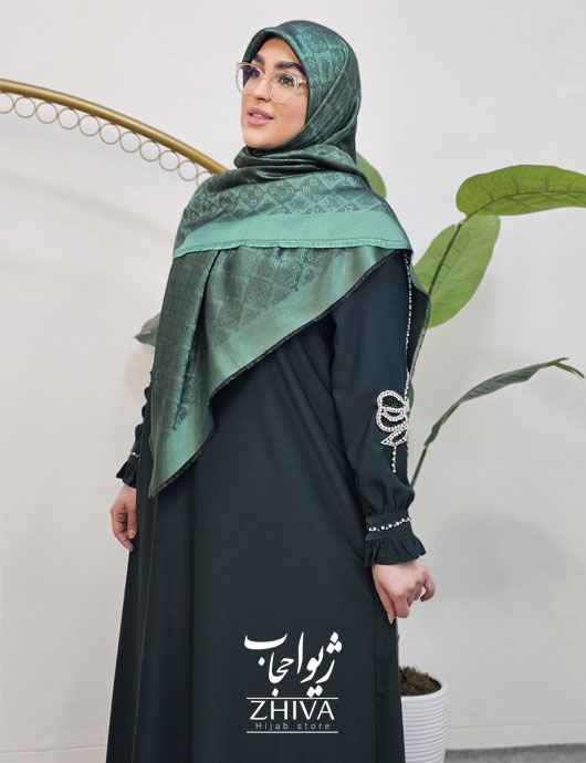 عبا افرا جواهردوزی پاپيون سبز