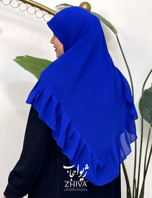 روسری کش دار مریم چین دار کاربنی