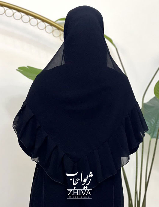 روسری کش دار مریم چین دار مشکی