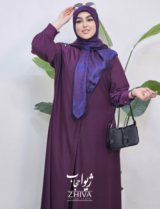 عبای آسنات جلوباز بنفش
