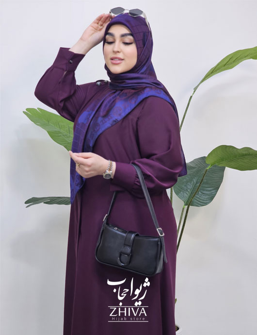 عبای آسنات جلوباز بنفش