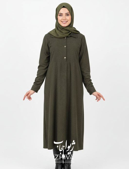 مانتو مخمل كبريتی سبز