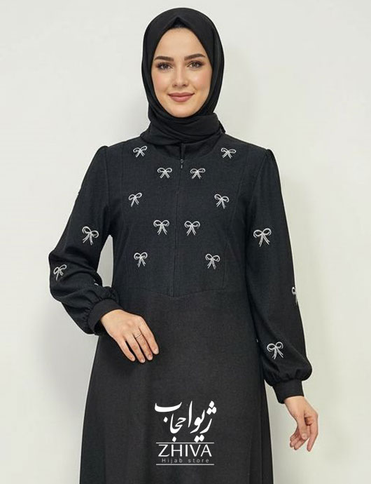 عبا پاپيون 2 گلدوزی مشكی