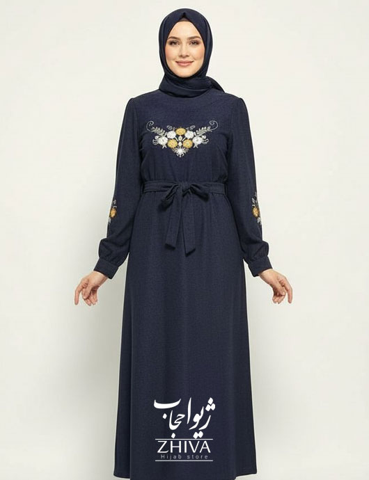 عبا گل بانو سرمه ای