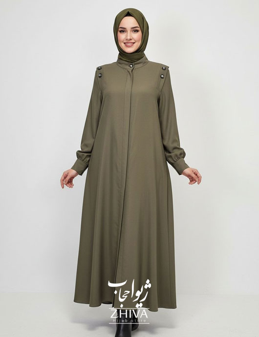 عبای آسنات جلوباز سبز حنایی