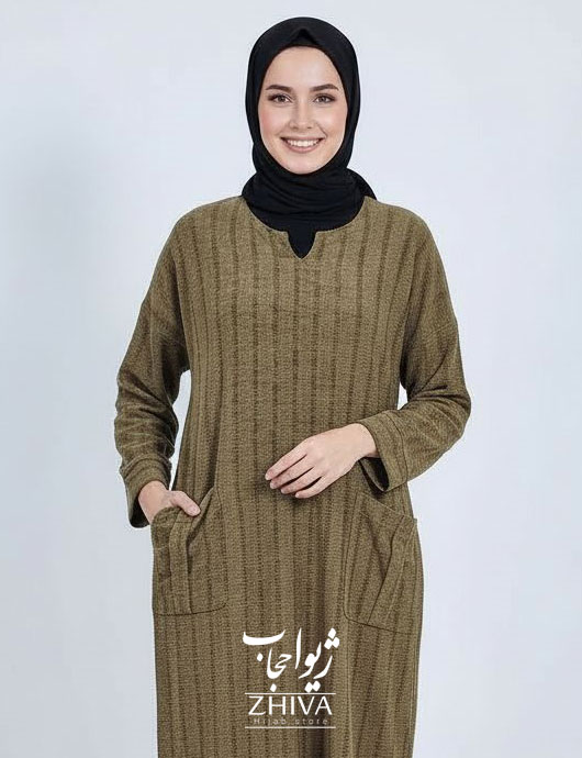 مانتو دو جیب مخمل کبریتی كد 12