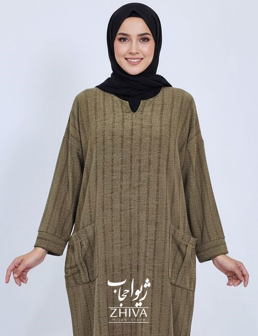 مانتو دو جیب مخمل کبریتی