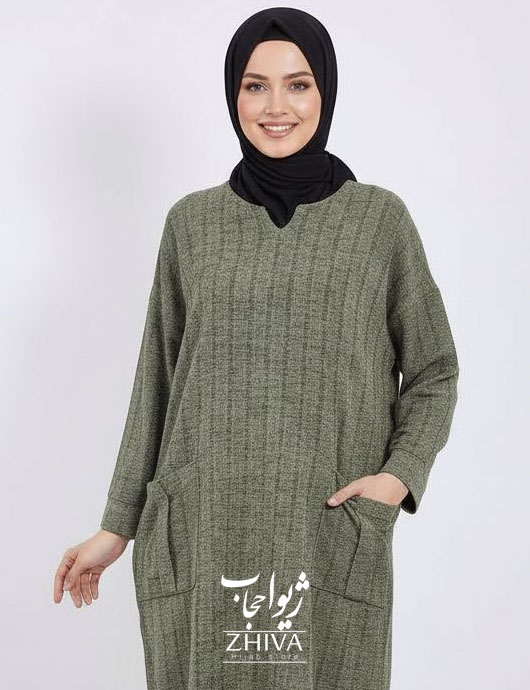 مانتو دو جیب مخمل کبریتی