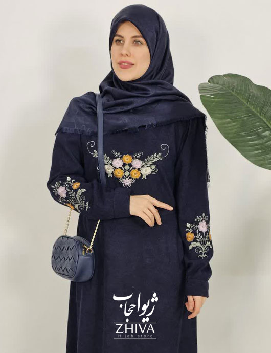 عبا گل بانو سرمه ای