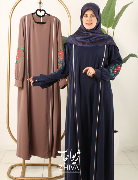 مانتو عبایی ترنم گلدوزی