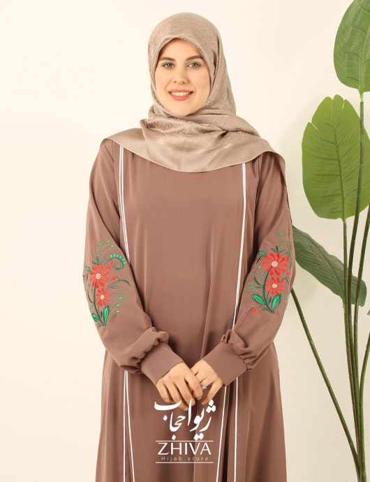 مانتو عبایی ترنم گلدوزی