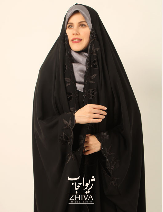 چادر عربی گلدوزی مخمل لاله ندا اماراتی نانو