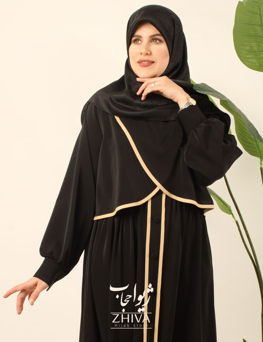 عبا لاله نواردوزی پیراهنی مشكی