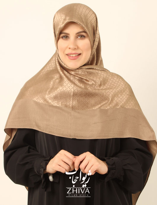 روسری لمه چارخونه ريز دوردوخت قواره 140 كد 53