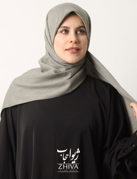 شال نخی طوسی سبز