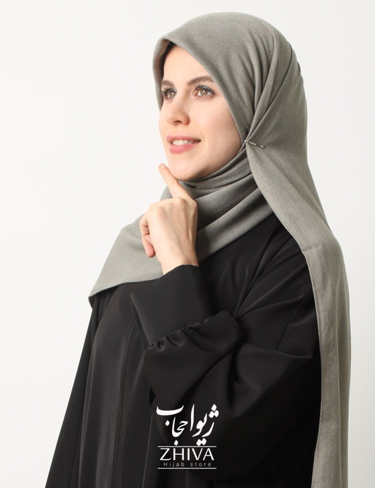 شال نخی طوسی سبز