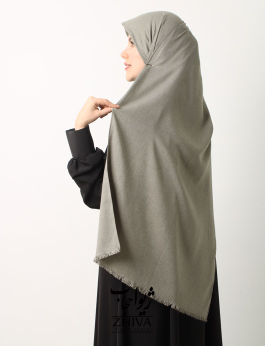 شال نخی طوسی سبز