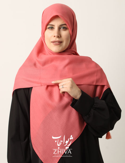 روسری نخی دوردوخت منگوله دار قواره 120 كد 10