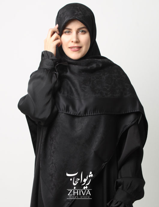 روسری ابريشم ترك دوردست دوز قواره 120 كد 2