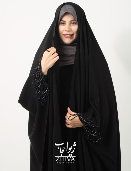 چادر عربی گلدوزی منجوق دوزی
