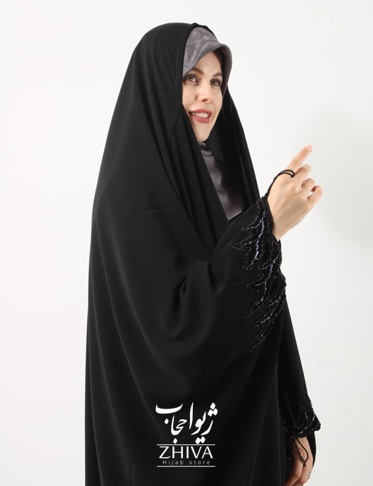 چادر عربی گلدوزی منجوق دوزی