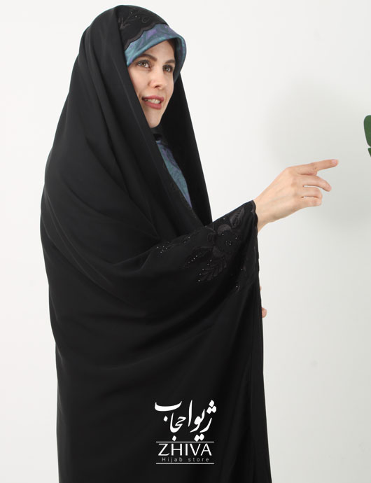 چادر دانشجویی گلدوزی نسترن ندا