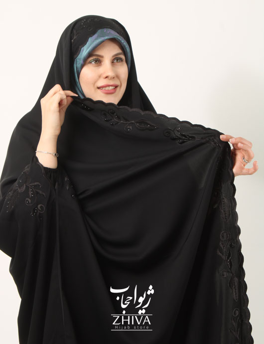 چادر دانشجویی گلدوزی نسترن ندا