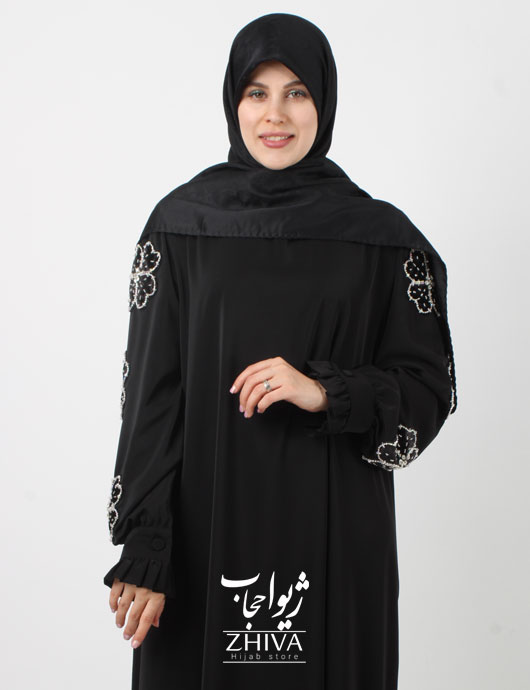 مانتو عبایی آستين جواهردوزی