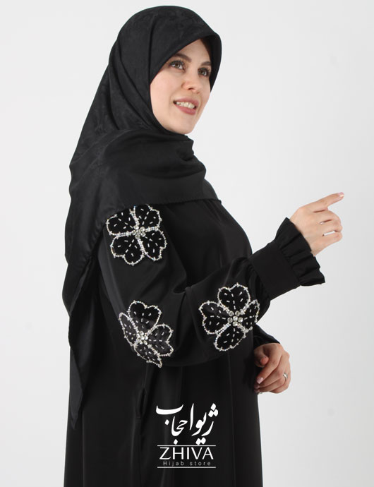 مانتو عبایی آستين جواهردوزی