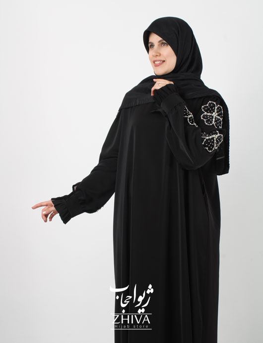 مانتو عبایی آستين جواهردوزی