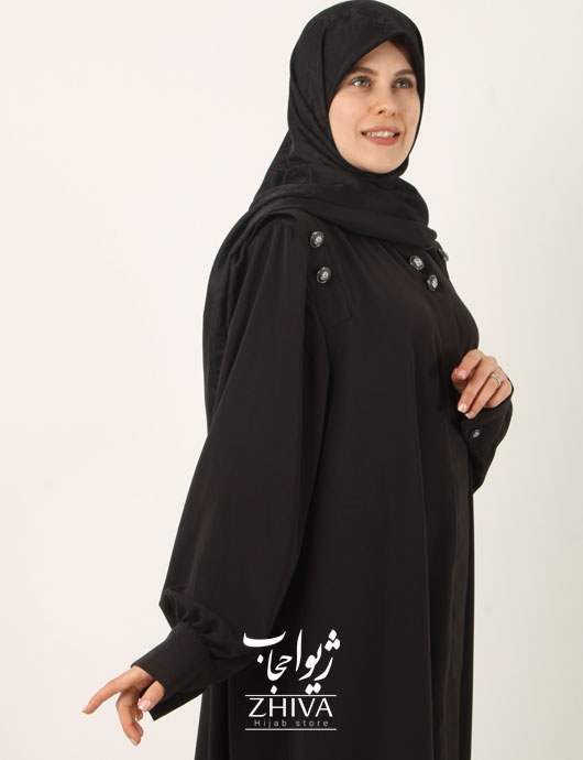 عبای آسنات جلوباز مشكی