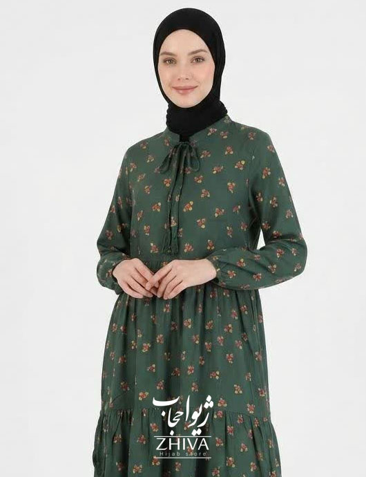 پيراهن ساحلی سه طبقه چين نخی