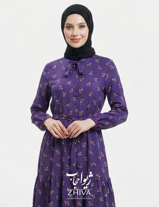 پيراهن ساحلی سه طبقه چين نخی