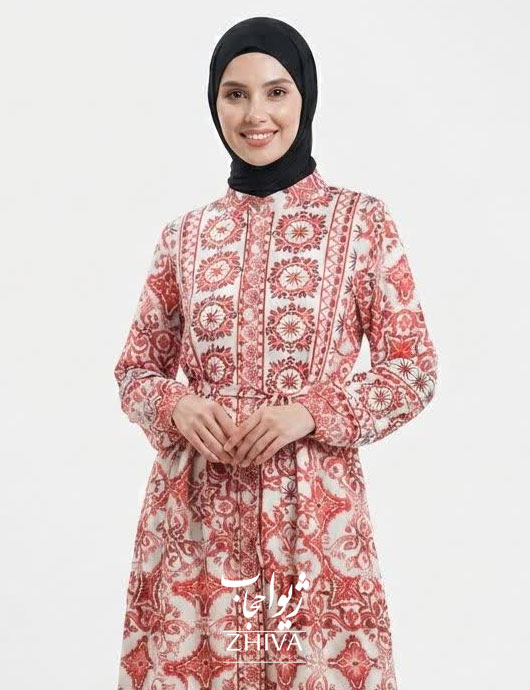 پيراهن ساحلی سه طبقه چين جلو