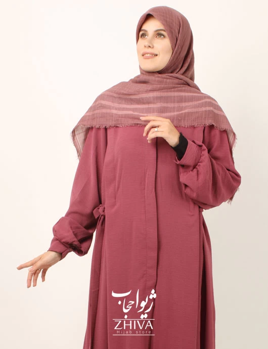 مانتو ابروبادی دكمه مخفی پوست پيازی كد3