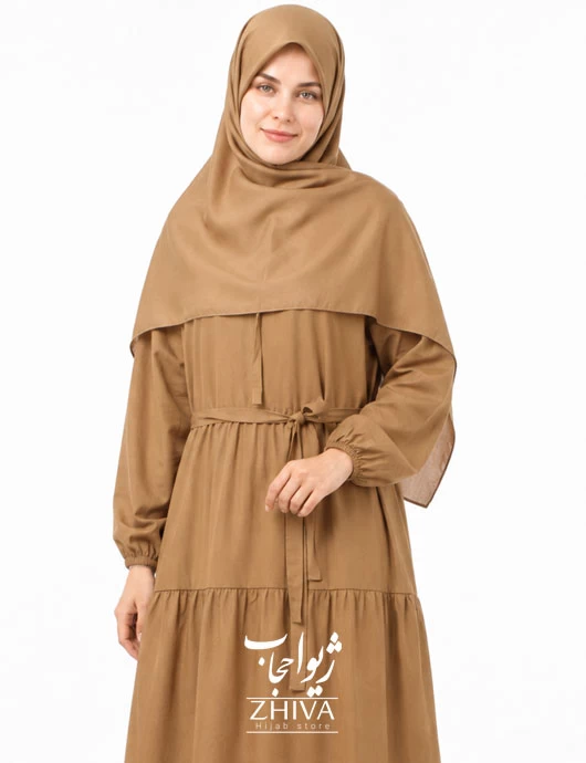 پيراهن ساحلی سه طبقه چين لينن