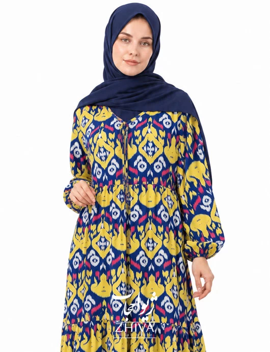 پيراهن ساحلی سه طبقه چين فلور كد23