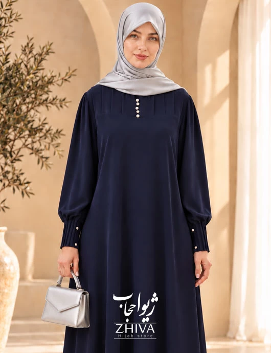 عبا گیسو پیراهنی  بادمجانی