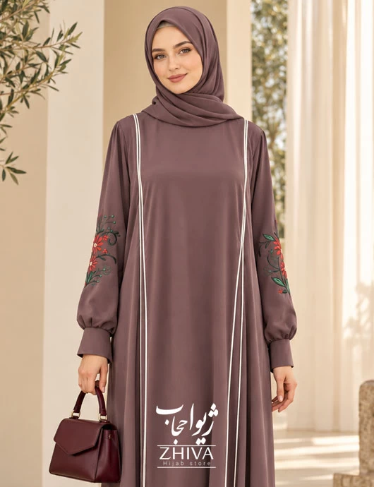 مانتو عبایی ترنم گلدوزی